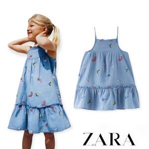 ZARA Kids | Blue | EMBROIDERED DENIM DRESS LIMITED EDITION